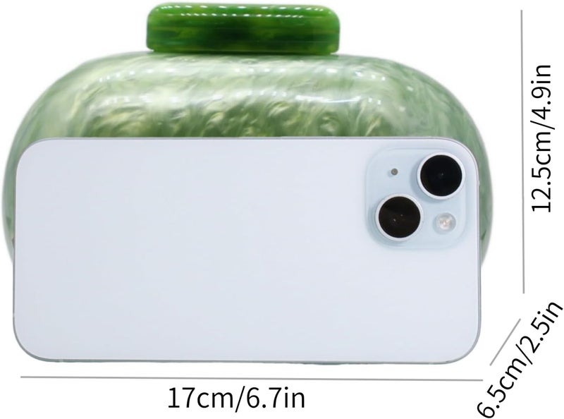 GSYPS Acrylic Evening Clutch Bag for Women Shell Shape Shoulder Crossbody Bag Glitter Marble Purse Handbag - Image 2